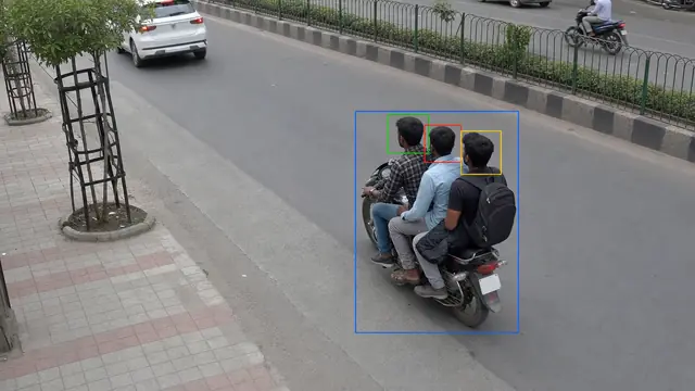 Triple riding on a CCTV camera