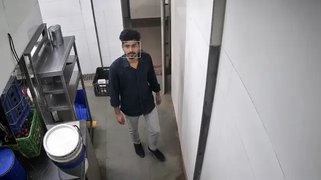 Unknown person in staff-only areas on a CCTV camera