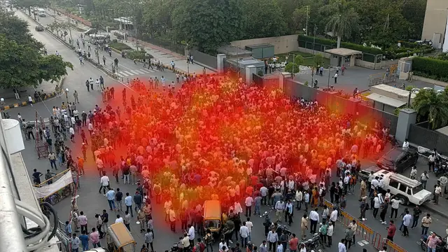 Protests and sudden gatherings on a CCTV camera