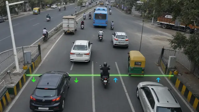 Vehicles by type on a CCTV camera