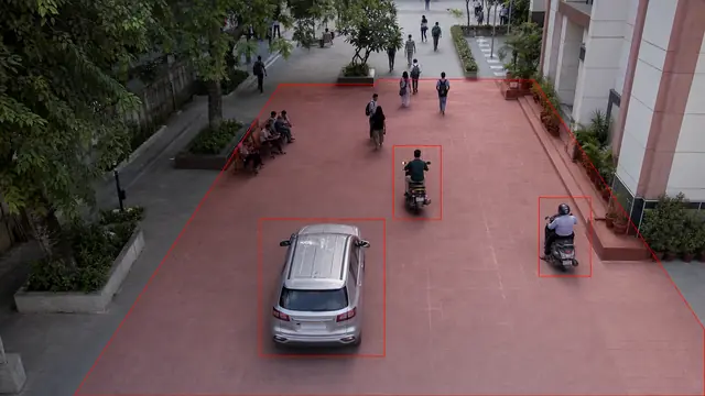 Vehicles in pedestrian zones on a CCTV camera