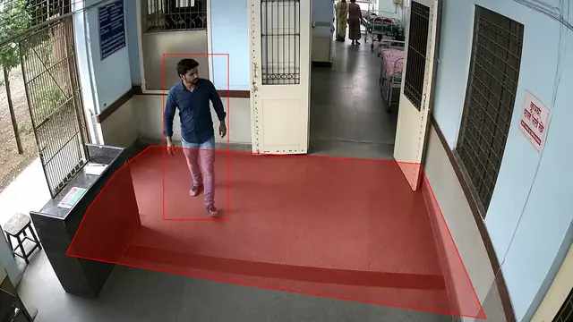 Visitors outside visiting hours on a CCTV camera