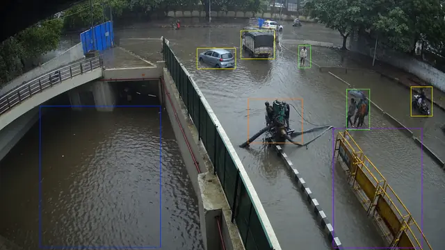 Waterlogging and flooding on a CCTV camera