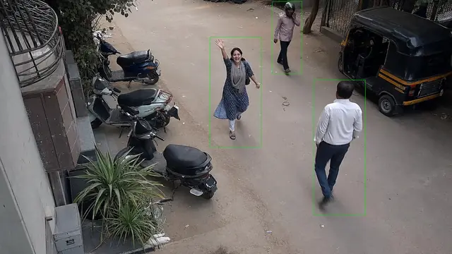 Woman in distress on a CCTV camera